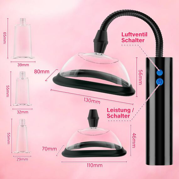 Muschipumpe Sexspielzeug Elektro für Frauen, Vakuum Klitoral Vaginapumpe, Vakuumpumpe Muschipumpe mit 3 Saugmodi, Automatisch Pussy-Pumpe Stimulator mit 5 Starke Saugnäpfen für Fraue Paare Vergnüge