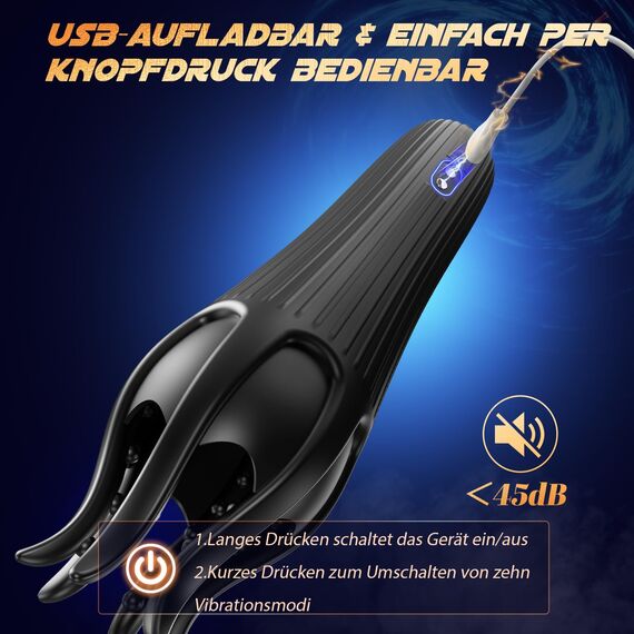 Masturbieren für Männer Penis Eichel Stimulator, Tagnaff Sex Spielzeug für die Männer 10 Klopf- und Vibration Masturbator, Vibratorensets Sexspielzeug für Men Solo Paare Masturbatoren Taschenmuschi