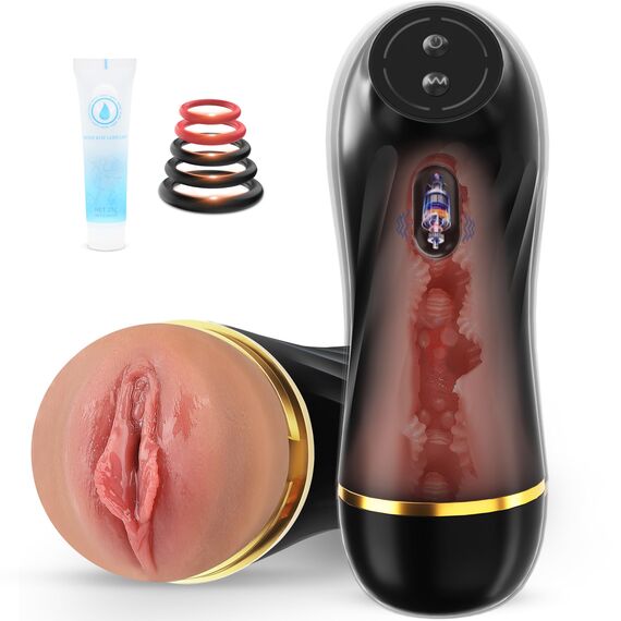 Masturbator Sex Spielzeug für die Männer solo, Masturbieren Mann elektrisch Pocket Pussy mit 10 Vibrationsmodi, Masturbatoren Gay Sexspielzeug Blowjob Taschenmuschi Sex Toyset für Man Toys Muschi Toy