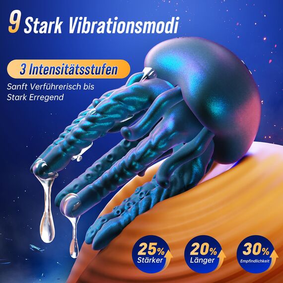Tagnaff Sex Spielzeug für die Männer Vibrator Eichel Stimulation, 9 Vibration Masturbator Vibratorensets Masturbieren für Männer Paare, Upgraded Tentakel Sex Toyset für Man Sexspielzeug Masturbatoren