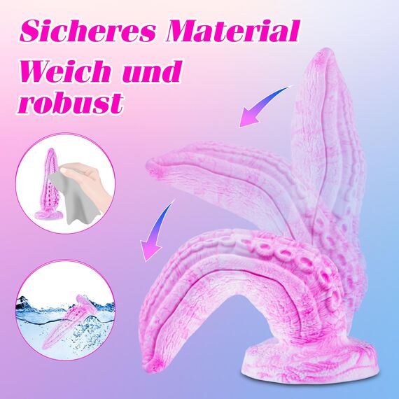 20*4.5cm Monsterdildo realistischer Fantasy tentakel Dildo gross für Männer Frauen, Drachendildo weich Silikon Tier großer dicker Dildo, breiter Analplug Oktopus Tentakel Alien Dildo für Sexspielzeug