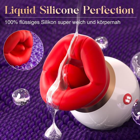 3 IN 1 Mund-Vibrator mit 360° Rotierende Zunge & Saugfunktion-Klitoris Vibration für Frauen mit APP Steuerung AI-Chat, Soft Lips Realistische Zungensimulation Sex Spielzeug für die Frau Paare Sex Toys