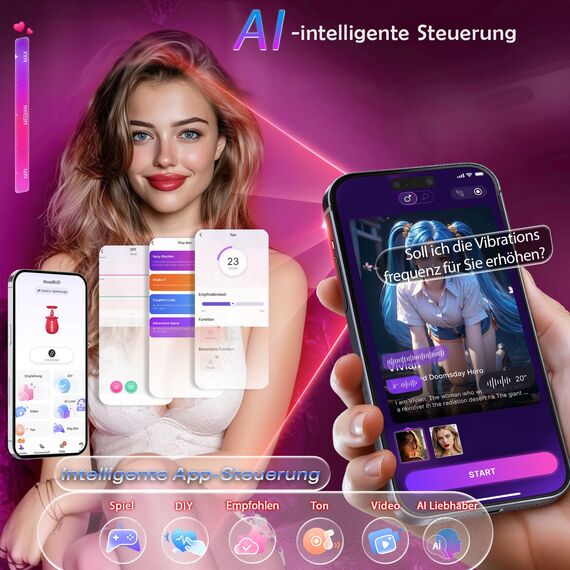 Vibration für frauen AI-Sync Vibrator, klitoris Stimulator für Sie Vibratorensets für Frauen Klitoris 3Saugstärken 7Leckenmodus,Sex Toyset Damen Sex Spielzeug für Die Frau Sex Spielzeug für Die Paare