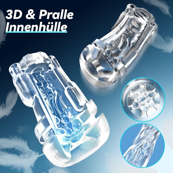 Masturbator Sex Spielzeug für die Männer mit 10 Saugmodi 10 Vibration Masturbieren für Männer, Tagnaff Upgrade Saug Penis Vibrator 3D Vibratorensets Sexspielzeug Solo Manuelle Cup-Masturbatoren