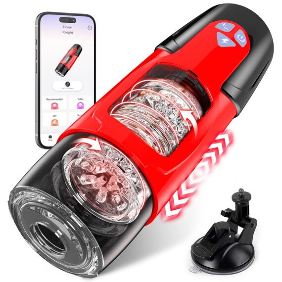 Pangpangmi Elektrischer Masturbator Masturbieren für Männer, Sex Spielzeug für die Männer mit 7 Modi Teleskopfunktion und Rotation, App-Steuerung Masturbatoren Taschenmuschi Penis Sexspielzeug