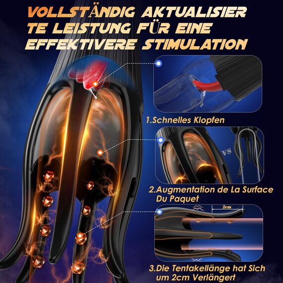 Masturbieren für Männer Penis Eichel Stimulator, Tagnaff Sex Spielzeug für die Männer 10 Klopf- und Vibration Masturbator, Vibratorensets Sexspielzeug für Men Solo Paare Masturbatoren Taschenmuschi