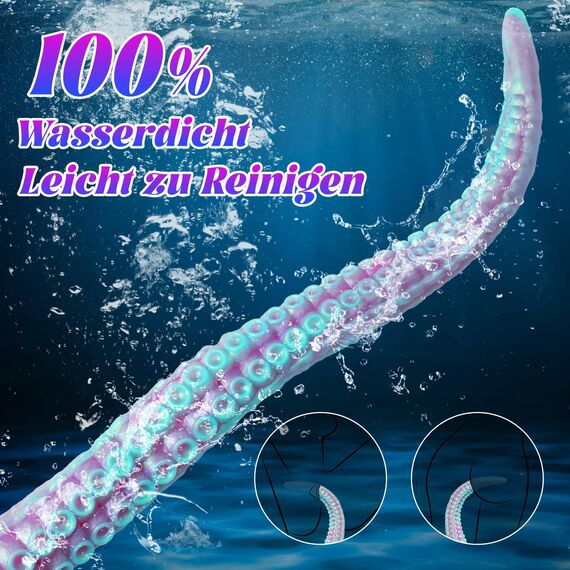 Wakelust 50CM Flüssiges Silikon Dildo Monster Fantasy Dildo mit Starkem Saugnapf Realistischer Oktopus-Tentakel Dildo für Sie G-Punkt Anal Plug Erotik Sexspielzeug für Männer Frauen Paare(LilaBlau)