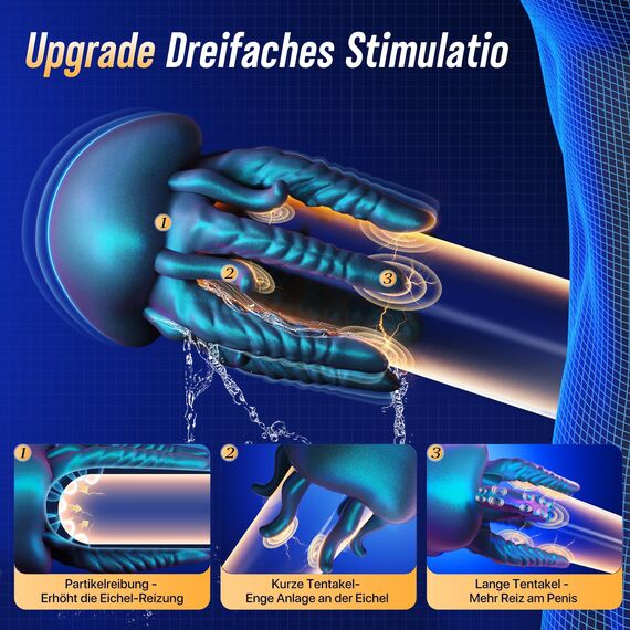 Tagnaff Sex Spielzeug für die Männer Vibrator Eichel Stimulation, 9 Vibration Masturbator Vibratorensets Masturbieren für Männer Paare, Upgraded Tentakel Sex Toyset für Man Sexspielzeug Masturbatoren