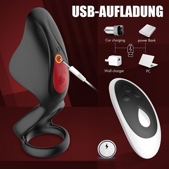 Verlängerter Höhepunkt und Intensives Lustgefühl: Doppelring-System mit 10 Vibrationsstufen für Solo-Training und Paarspaß – Ergonomisch, Wasserdicht & Fernsteuerbar