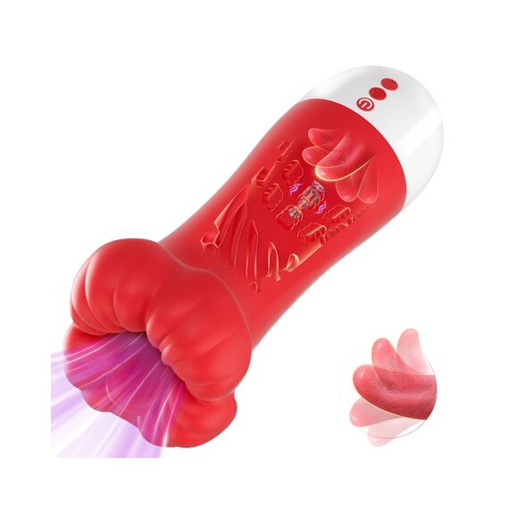 Pangpangmi Masturbieren für Männer Elektrisch, Sex Spielzeug für die Männer Solo Paare Masturbator mit 10 Vibration 10 Lecken 4 Saugen Vibrator Sexspielzeug Vibratorensets Masturbatoren