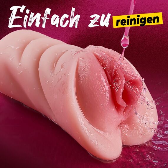 Realistischer Masturbator Taschenmuschi Silikon Masturbieren Sex Spielzeug mit 5D Klitoris Doppelkanal Masturbator Groß für Mann 2 in 1 Sexspielzeug für die Männer solo (Penisring Masturbator1)