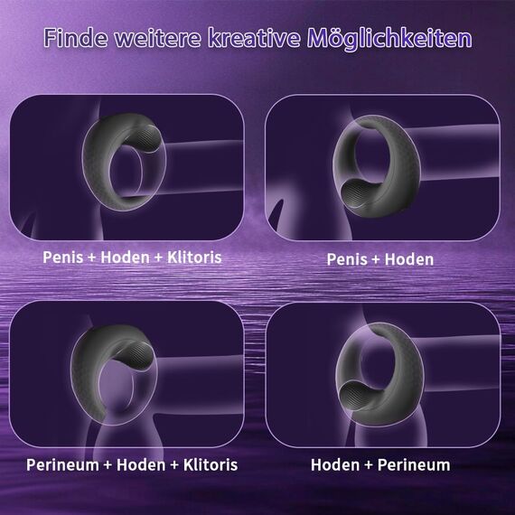 Penisring Vibrator mit 360° Verstellbarem Perlen-Klitorisstimulator, Sex Spielzeug für die Paare Männer Frauen, YAWNSHE Cockring Penis Ring Sex Toys, Erotisches Sexspielzeug für Paare Mann Extrem Sex