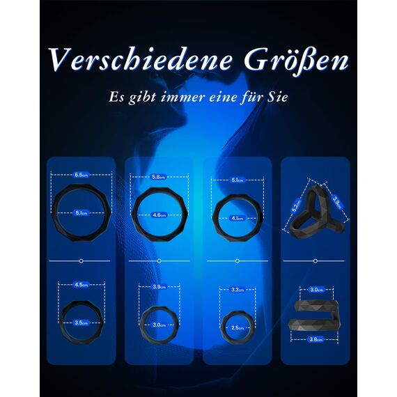 8 Größen Penisring Sexspielzeug Sex Spielzeug für die Männer Paare Extrem Sex Toys Penisringe Penis Ring Sex Toyset für Man Cockring Cockringe Silikon Hodenringe für den Mann Love Rings Sex Ring