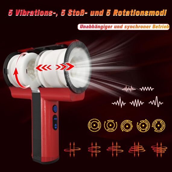 Masturbieren für Männer Elektrisch, Doppelhülle mit Stoß Rotation Vibration Sex Spielzeug für die Männer, Blowjob Taschenmuschi Sexmaschine Masturbator Realistisch, YAWNSHE Penis Vibrator Sexspielzeug