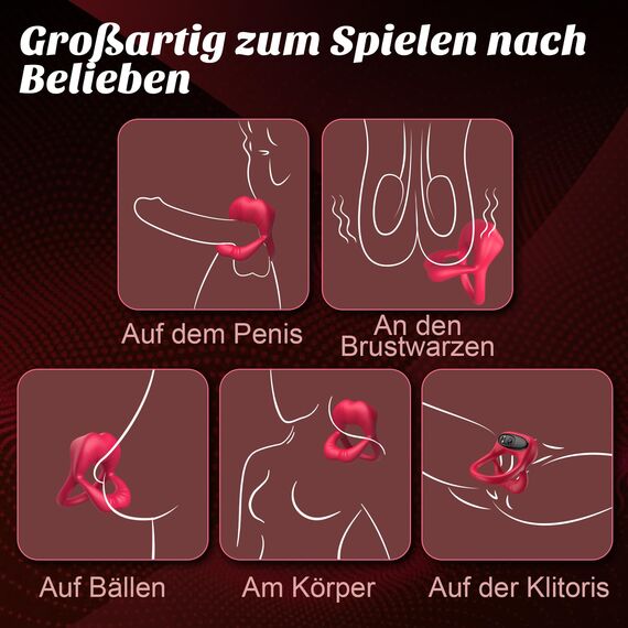 Penisring Penis Vibrator Sex Spielzeug für die Paare, Penies Ring für Sex Penisringe mit Klitoris Stimulator, Sexspielzeug für Paare Extrem Sex Dual Penis Ring, Erotisches Sex Toys Cockring für Männer