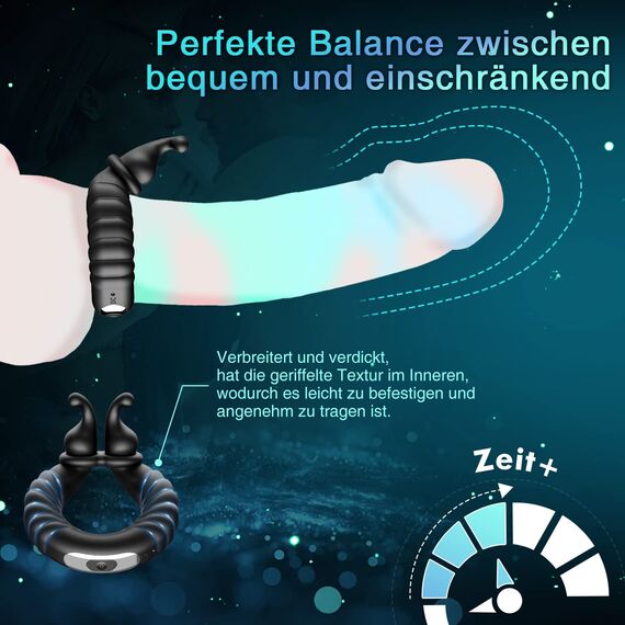 Penisring Vibrator, Penisringe Sex Spielzeug für die Paare mit Einstellbare Größe,Cockring Sexspielzeug für Paare Extrem Sex mit 10 Vibrationsmodi, Penis Ring Sex Spielzeug für die Männer Extrem