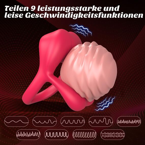 Penisring Penis Vibrator Sex Spielzeug für die Paare, Penies Ring für Sex Penisringe mit Klitoris Stimulator, Sexspielzeug für Paare Extrem Sex Dual Penis Ring, Erotisches Sex Toys Cockring für Männer
