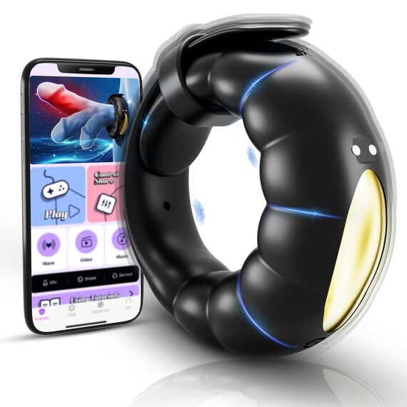 Penisring Vibrator Sex Spielzeug für die Männer Extrem -Cockring Penis Ring Sex Spielzeug für die Paare mit Einstellbare Größe,APP Fernbedienung Vibratorensets für Paare mit 10 Vibrations Penisringe.
