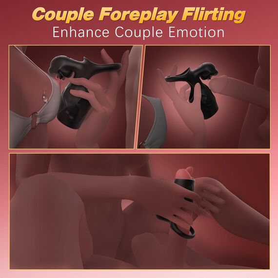 Tagnaff Doppelte Verzögerung Penisring Sex Spielzeug für die Paare Männer, Verbesserte Stimulation der Klitoris Penishülle für Penis G-Punkt, 9 Modi Penis Ring Sexspielzeug für Paare Extrem Sex Toys