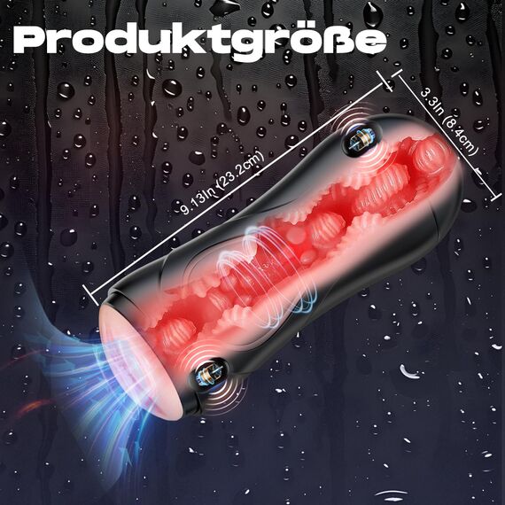 Elektrischer Masturbator Sex Spielzeug für die Männer Solo - Masturbieren Taschenmuschi SexSpielzeug mit Doppelte Vibrationskanäle 9 Vibrationsmodi, Masturbatoren Blowjob Muschi Sex Toys mit 3D Vagina