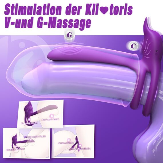 Penisring Vibrator Sex Spielzeug für die Frau, 10 Vibrationsmodi Dual Ring Sex Toys mit Vibration für Frauen, Vibratorensets für Männer Frauen, Sexspielzeug für Männer Solo, Sex Toyset Herren Sex Toy