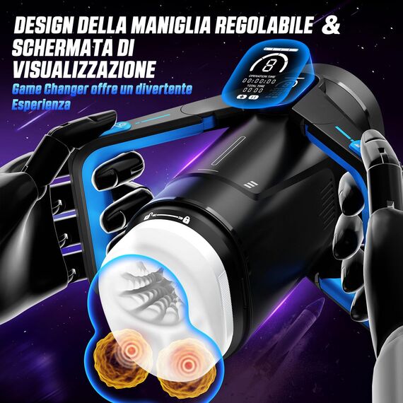 Eanatoys Masturbieren für Männer Sex Spielzeug für die Männer Masturbator, 9 Vibratoren & 9 Teleskopfunktion & 3D Realistische Vagina & LCD-Display, Taschenmuschi Mastubratoren Sexpuppe Blau