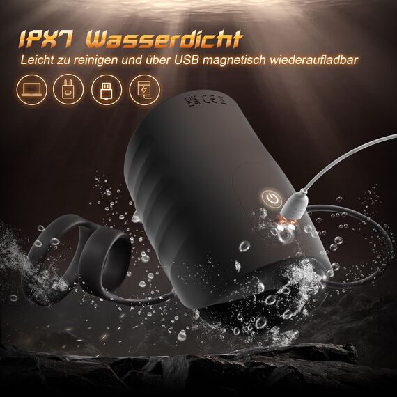 Mastubator Sex Spielzeug für die Paare Penistrainer mit 9 Starke Vibrationen & Klopfenmassage APP Steuerung Doppelte Penisringe Penishülle Sexspielzeug für Paare extrem Starkmann sexspielzeug Schwarz