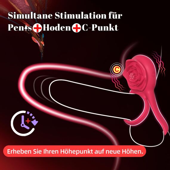 Penisring Vibrator mit Klitoris Stimulator, Penis Ring Vibratoren Sex Spielzeug für Männer Paare Frauen, 9 Vibrations Cockring Erotisches Sexspielzeug Mann Paar Frau Extrem, Penisringe Sex Toys