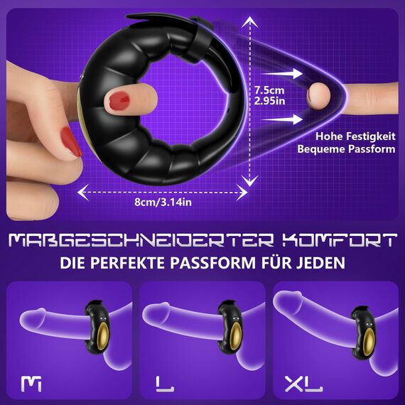 Penisring Vibrator Sex Spielzeug für die Männer Extrem -Cockring Penis Ring Sex Spielzeug für die Paare mit Einstellbare Größe,APP Fernbedienung Vibratorensets für Paare mit 10 Vibrations Penisringe.