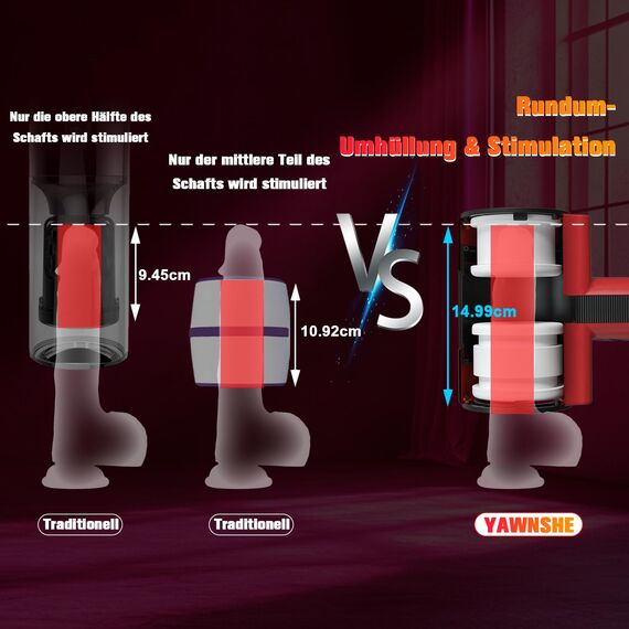 Masturbieren für Männer Elektrisch, Doppelhülle mit Stoß Rotation Vibration Sex Spielzeug für die Männer, Blowjob Taschenmuschi Sexmaschine Masturbator Realistisch, YAWNSHE Penis Vibrator Sexspielzeug
