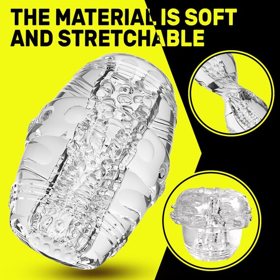 Masturbator Taschenmuschi Sex spielzeug für die Männer,Realistischer 3D Masturbation Erotik Manuelle Cup Masturbatoren Eichel Stimulation Pocket Pussy (Transparent)