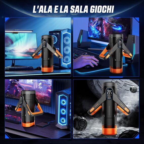 Eanatoys Masturbieren für Männer Sex Spielzeug für die Männer Masturbator, 9 Vibratoren & 9 Teleskopfunktion & 3D Realistische Vagina & LCD-Display der Effektive Stressabbau nach Feierabend