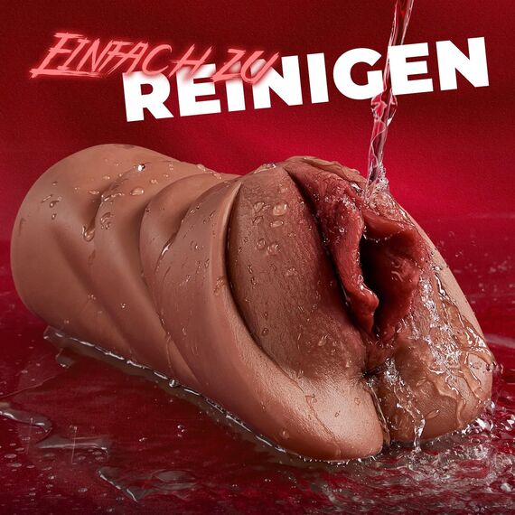 Realistischer Masturbator Taschenmuschi Silikon Masturbieren Sex Spielzeug mit 5D Klitoris Doppelkanal Masturbator Groß für Mann 2 in 1 Sexspielzeug für die Männer solo (Penisring Masturbator)