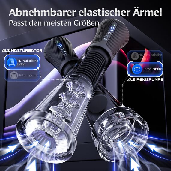 Gobeken Elektrischer Sex Spielzeug für die Männer Masturbieren für Männer mit 9 Feder Vibration & 5 Vakuum Saugen APP, Ei Masturbator Blowjob Taschenmuschi Penispumpe Vibratorensets Sex Toys 2 Liner