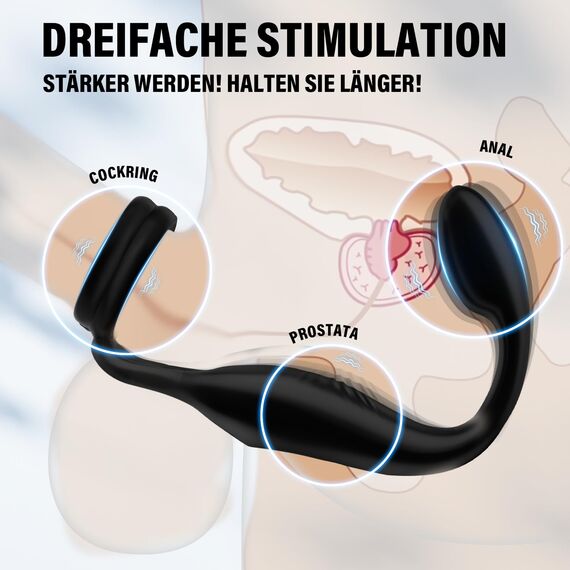 Penisring Sex Spielzeug für Paare - Cockring Vibrator Sextoysets für Men Extrem Sex，Prostata Stimulation Analplug# für Männer Ringe mit 10*10 Vibrationsmodi, Herren Erotisches Analvibratoren Buttplug