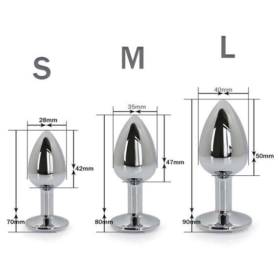 halercay 3 Stücke Klein Medium Groß Metall Analplug Set mit Kristall Diamant Sex Spielzeug,Buttplug Anal Butt Plug,für Frauen Männer Paare Anfanger für Frauen Männer Plug Metall Set (Weiß)