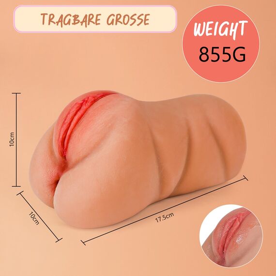 Realistische Masturbator, Sexspielzeug für Männer, 855G Schwergewichts Masturbator, Taschenmuschi, Realistischer großer Riemen, 3D-Vagina, Klitoris, Anus, tragbarer 3D Masturbator erotisches 2025