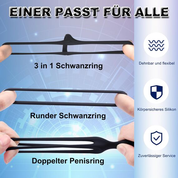 Dreieckiger Penisringe，Pleasure Ring Set 5 Cockringe Silikon Cockringe Hodenringe für Eine Härtere und Längere Erektion Erotisches Sexspielzeug für Paare Passend für Jede Größe Penis Ring Schwarz