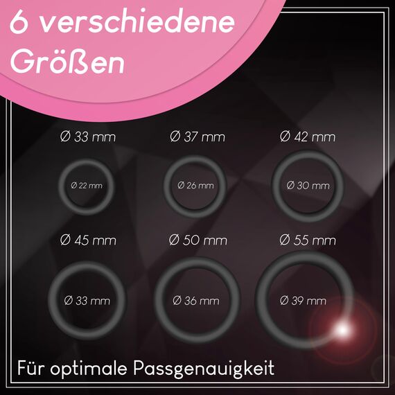 ROSENQUARZ® Premium Penisring Set für eine längere und härtere Erektion, Cockringe aus medizinischem Silikon Sexspielzeug Männer Bondage