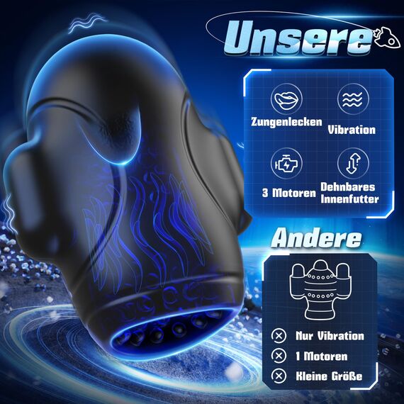 Tauara Masturbieren für Männer Masturbator mit APP, 4 IN 1 Sex Spielzeug für die Männer Vibrator Trainer Masturbatoren mit 10 Vibrations und Lecken Vibratorensets Sexspielzeug