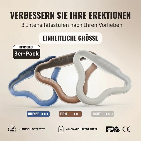 MYHIXEL Ring Firm – Medizinischer Silikon-Penisring zur Verlängerung und Erhaltung der Erektion | Bequem, Anpassungsfähig und Langlebig