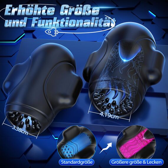 Tauara Masturbieren für Männer Masturbator mit APP, 4 IN 1 Sex Spielzeug für die Männer Vibrator Trainer Masturbatoren mit 10 Vibrations und Lecken Vibratorensets Sexspielzeug