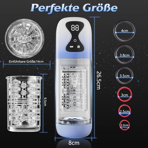 Masturbator Sex Spielzeug für die Männer solo, Masturbieren elektrisch mit 7 Rotations-, 7 Saug- und Zungenleckmodi, Masturbatoren Mann Gay Sexspielzeug Blowjob Taschenmuschi Sex Toyset für Man Toys