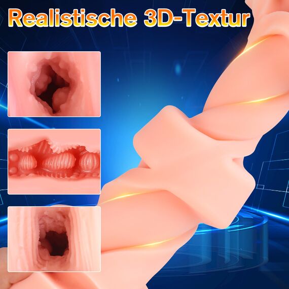 Elektrischer Masturbator Sexspielzeug für Männer Solo - Masturbieren für Männer Elektrisch mit 10 Vibrationsmodi & 6 Penisringe Penis Masturbatoren 3D Taschenmuschi für die Männer Sex Sexspielzeug