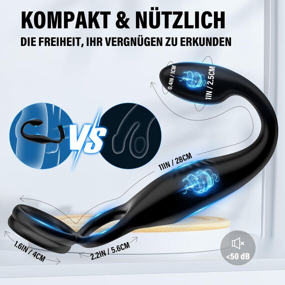Penisring Sex Spielzeug für Paare - Cockring Vibrator Sextoysets für Men Extrem Sex，Prostata Stimulation Analplug# für Männer Ringe mit 10*10 Vibrationsmodi, Herren Erotisches Analvibratoren Buttplug