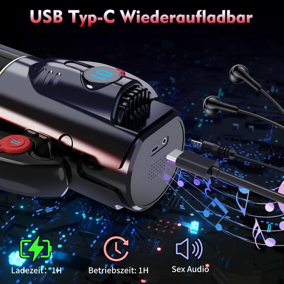 Elektrischer Masturbator Cup Sex Spielzeug für die Männer - Masturbieren für Männer mit 9 Teleskopfunktion & Saugmodi & Rotationsmodi,Taschenmuschi für die Männer Blowjob Penis Vibrator Trainer Sextoy