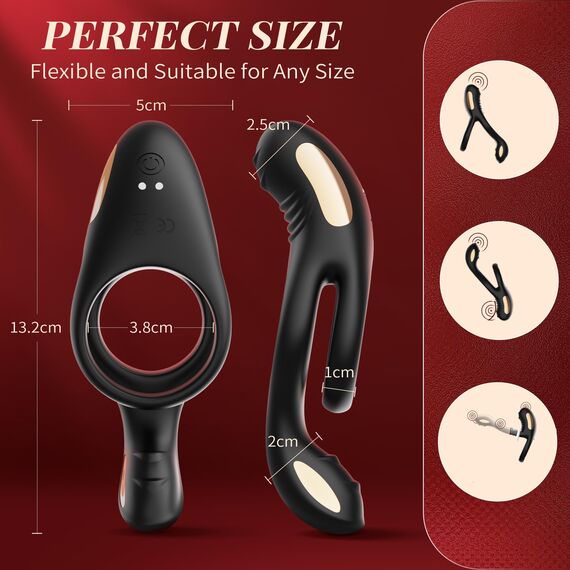 Penisring Vibrator Spielzeug für die Paare Klitoris, Penis Ring Erotisches Sex Spielzeug für Paare Extrem Sex 10 Vibrationsmodi, Penisringe Sexspielzeug für die Männer Solo Dual Cockring Massagegerät