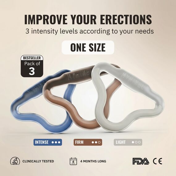 MYHIXEL Ring Intense – Medizinischer Silikon-Penisring zur Verlängerung und Erhaltung der Erektion | Bequem, Anpassungsfähig und Langlebig