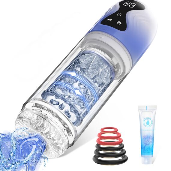 Masturbator Sex Spielzeug für die Männer solo, Masturbieren elektrisch mit 7 Rotations-, 7 Saug- und Zungenleckmodi, Masturbatoren Mann Gay Sexspielzeug Blowjob Taschenmuschi Sex Toyset für Man Toys