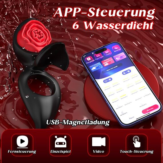 Penisring Vibrator mit Klitoris Hoden Stimulator Penis Ring Vibratoren Sex spielzeug für die paare Cockring mit 9 Vibrationsmodi Sex Spielzeug für die Männer Solo erotisches sexspielzeug für paare